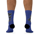 Alota Note$ Garmentry Monogram(Blk) DTG Socks-Dark Royal Blue