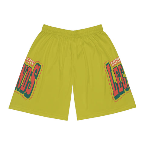 Gotham City Legends Basketball Shorts (AOP)-GoldenRod Lime/Tomato/Pine