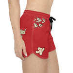 Alota Note$ Garmentry Women's Casual Boy Shorts - (AOP) - DGMGR Red