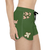 Alota Note$ Garmentry Women's Casual Boy Shorts - (AOP) - DGMGR Forest