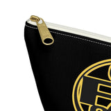 On Fleek Cosmetics Accessory Pouch w T-bottom w/ OFC Seal Logo - Black/Yellow