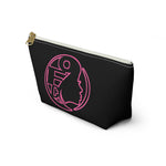 On Fleek Cosmetics Accessory Pouch w T-bottom - Black/Pink