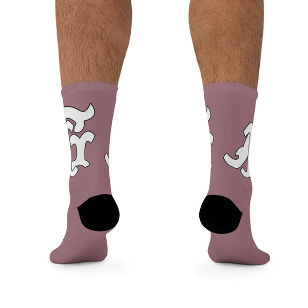 Alota Note$ Garmentry Monogram DTG Socks-Heather Orchid