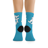 Alota Note$ Garmentry Monogram DTG Socks-Teal