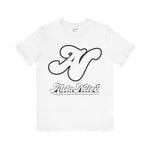 Alota Note$ Garmentry White Lettermark/Wordmark Combo Logo x Dollar Sign Icon Unisex Jersey Short Sleeve Tee