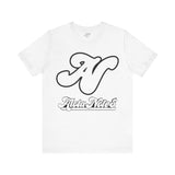 Alota Note$ Garmentry White Lettermark/Wordmark Combo Logo x Dollar Sign Icon Unisex Jersey Short Sleeve Tee