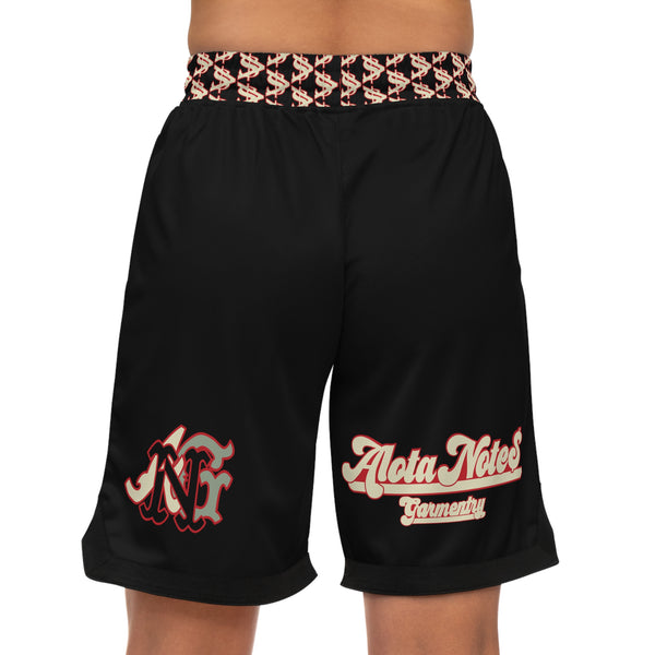 Alota Note$ Garmentry Basketball Rib Shorts (AOP) - DGMGR Black