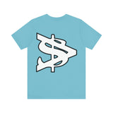 Alota Note$ Garmentry White Lettermark/Wordmark Combo Logo x Dollar Sign Icon Unisex Jersey Short Sleeve Tee