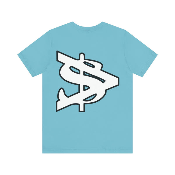 Alota Note$ Garmentry White Lettermark/Wordmark Combo Logo x Dollar Sign Icon Unisex Jersey Short Sleeve Tee