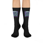 Gotham City Legends Cushioned Crew Socks - Black/Purple/Teal