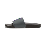 Gotham City Legends Men's PU Slide Sandals-Charcoal/Teal/Purple