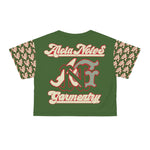 Alota Note$ Garmentry Lettermark/Monogram &  ‘>$’ Icon Pattern Sleeve Crop Tee (AOP) - DGMGR 2