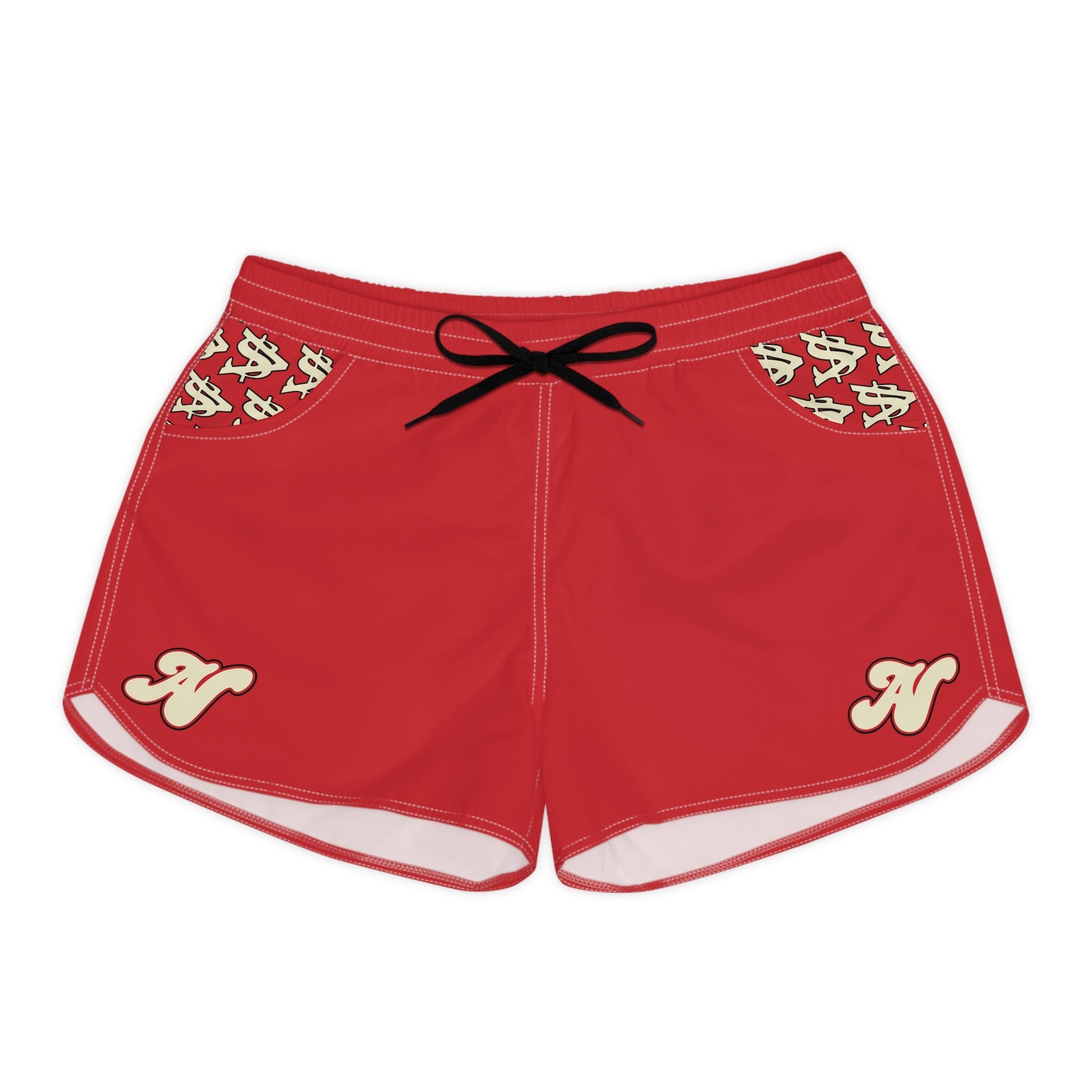 Alota Note$ Garmentry Women's Casual Boy Shorts - (AOP) - DGMGR Red