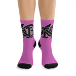 Alota Note$ Garmentry Monogram(Blk) DTG Socks-Pinky