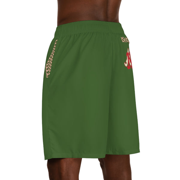 Alota Note$ Garmentry Men's Jogger Shorts (AOP) - DGMGR Forest Green