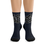 Alota Note$ Garmentry Monogram(Blk) DTG Socks-Navy