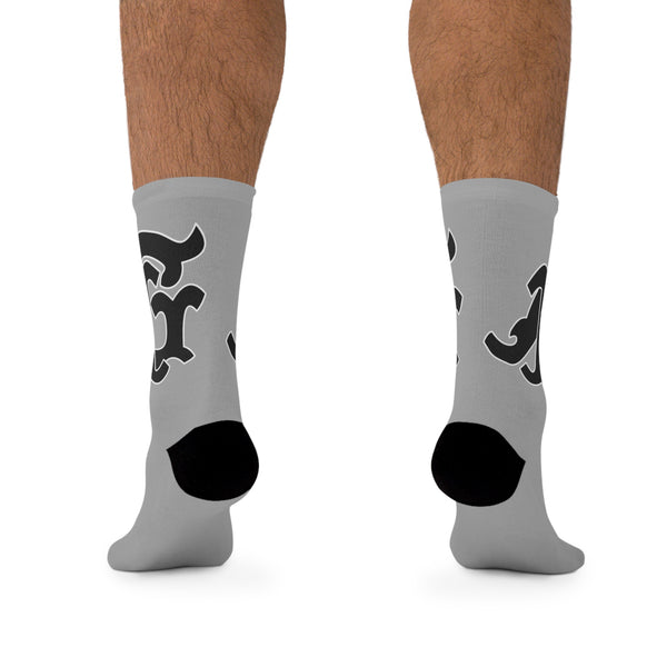 Alota Note$ Garmentry Monogram(Blk) DTG Socks-Heather