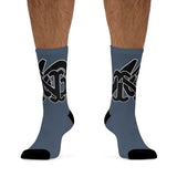 Alota Note$ Garmentry Monogram(Blk) DTG Socks-Bluegrey