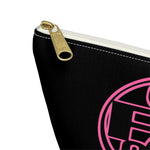 On Fleek Cosmetics Accessory Pouch w T-bottom - Black/Pink