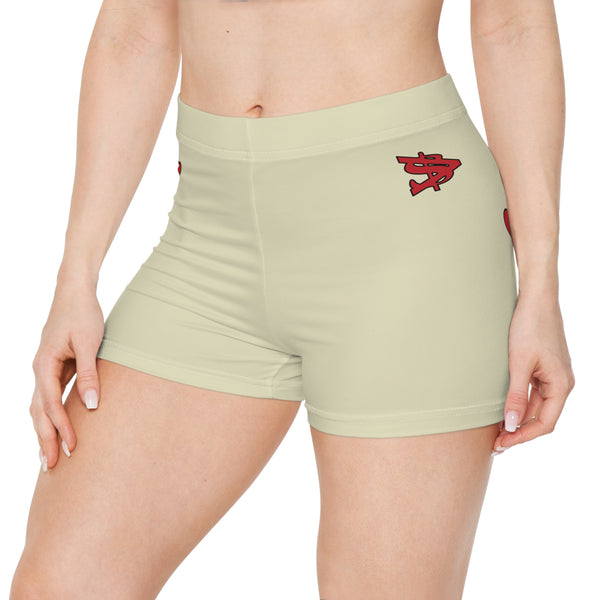 Alota Note$ Garmentry Women's Boy Shorts (AOP) - DGMGR Cream