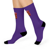 Gotham City Legends Cushioned Crew Socks - Purple/Orange/Purple