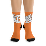 Alota Note$ Garmentry Monogram DTG Socks-Tangerine