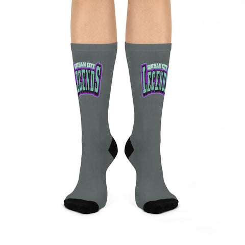 Gotham City Legends Cushioned Crew Socks - Charcoal/Purple/Teal