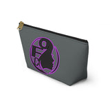 On Fleek Cosmetics Accessory Pouch w T-bottom - Dark Grey/Purple