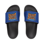 Gotham City Legends Men's PU Slide Sandals-Royal/Orange/Royal