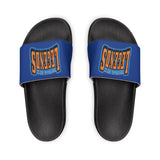 Gotham City Legends Men's PU Slide Sandals-Royal/Orange/Royal