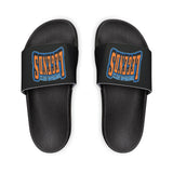 Gotham City Legends Men's PU Slide Sandals-Black/Orange/Royal