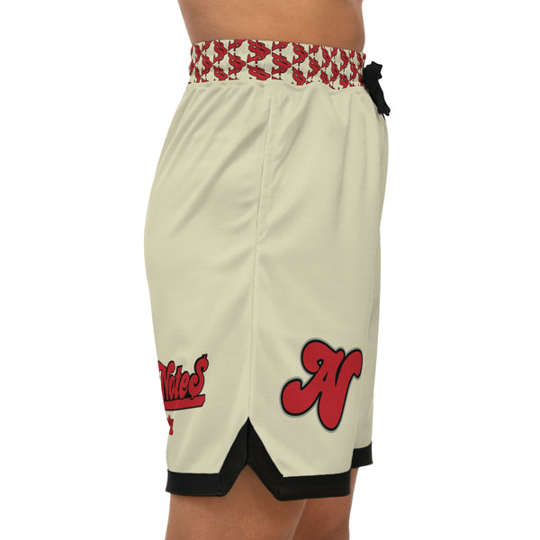 Alota Note$ Garmentry Basketball Rib Shorts (AOP) - DGMGR Oatmeal