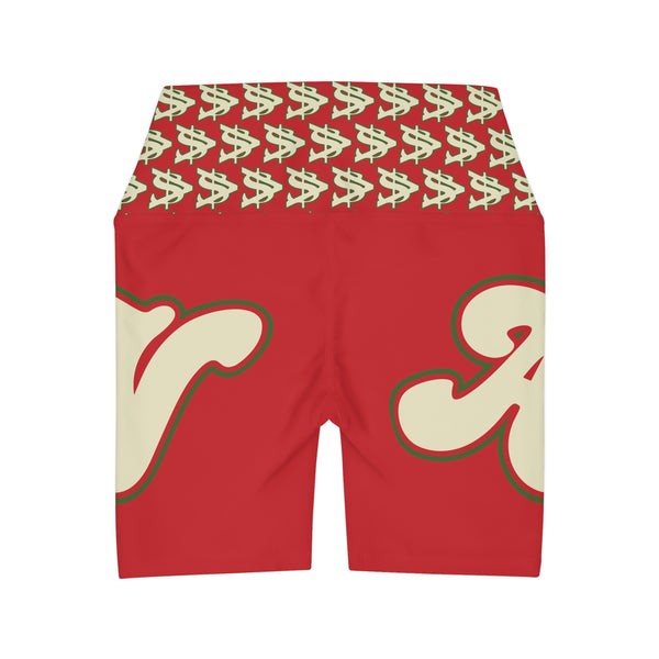 Alota Note$ Garmentry Lettermark & Icon Pattern High Waisted Yoga Shorts (AOP) - DGMGR 1