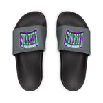 Gotham City Legends Men's PU Slide Sandals-Charcoal/Teal/Purple