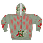 Alota Note$ Garmentry Unisex Zip Hoodie (AOP) - DGMGR Seamoss