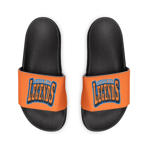 Gotham City Legends Men's PU Slide Sandals-Tangerine/Orange/Blue