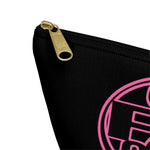 On Fleek Cosmetics Accessory Pouch w T-bottom - Black/Pink