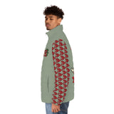 Puffer Jacket - Alota Note$ Icon Pattern Sleeve Men's Jacket - DGMGR Seamoss