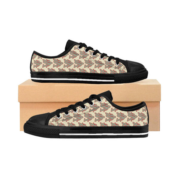 Alota Note$ Garmentry ‘>$’ Icon Pattern Women's Low Top Sneakers - DGMGR Oatmeal