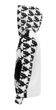 ALOTA NOTES LETTERMARK + MONOGRAM + ICON PATTERNED SLEEVES & HOOD PULLOVER HOODIE  - BLACK, WHT