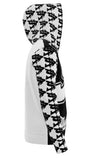 ALOTA NOTES LETTERMARK + MONOGRAM + ICON PATTERNED SLEEVES & HOOD PULLOVER HOODIE  - BLACK, WHT