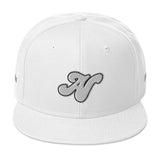 Alota Note$ ‘AN’ White Lettermark Snapback Otto Cap 125-978