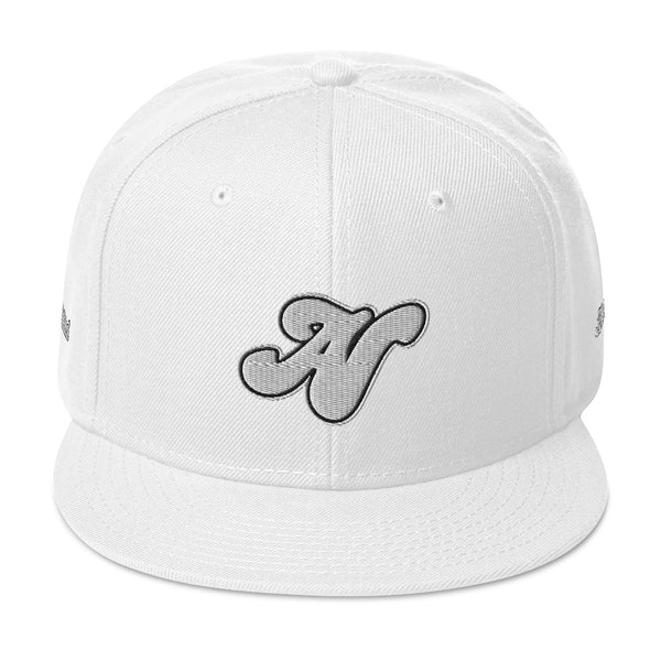 Alota Note$ ‘AN’ White Lettermark Snapback Otto Cap 125-978