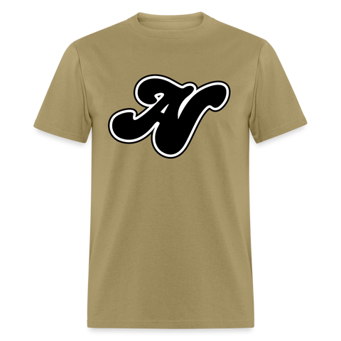 Alota Note$ Black Lettermark Unisex Classic T-Shirt - khaki