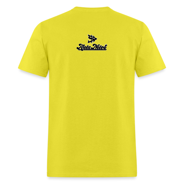 Alota Note$ Black Lettermark Unisex Classic T-Shirt - yellow