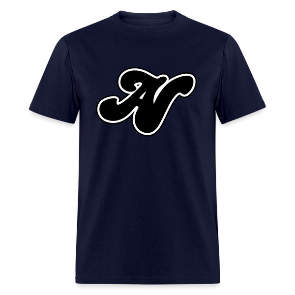 Alota Note$ Black Lettermark Unisex Classic T-Shirt - navy