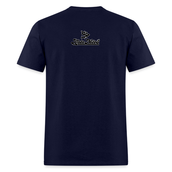 Alota Note$ Black Lettermark Unisex Classic T-Shirt - navy