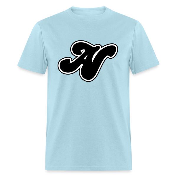 Alota Note$ Black Lettermark Unisex Classic T-Shirt - powder blue