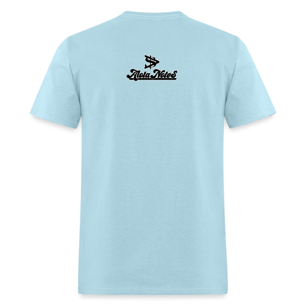 Alota Note$ Black Lettermark Unisex Classic T-Shirt - powder blue