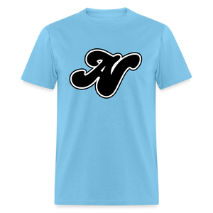 Alota Note$ Black Lettermark Unisex Classic T-Shirt - aquatic blue